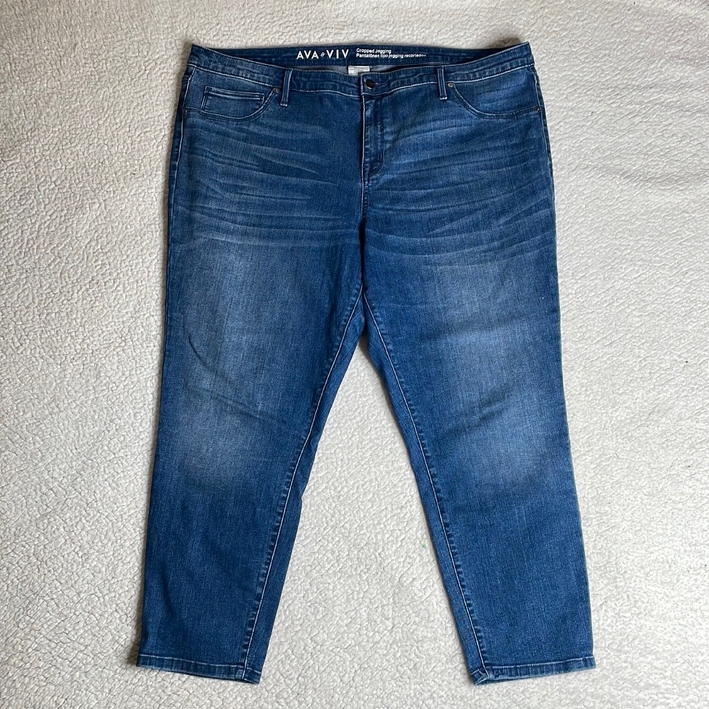 Ava & Viv Ankle cropped Denim Jeans Size 20 W Power Stretch